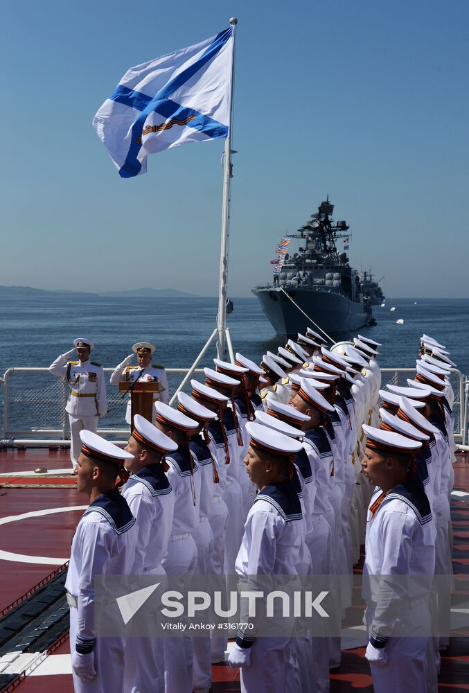 General rehearsal of Navy Day parade in Vladivostok