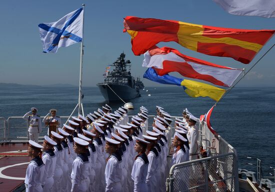 General rehearsal of Navy Day parade in Vladivostok