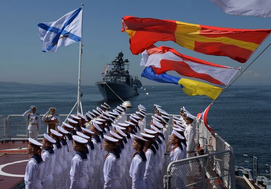 General rehearsal of Navy Day parade in Vladivostok