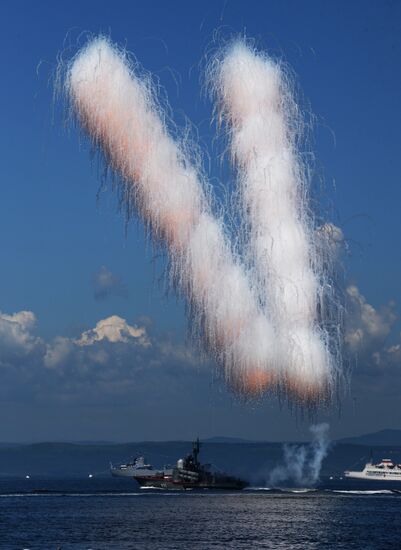 General rehearsal of Navy Day parade in Vladivostok