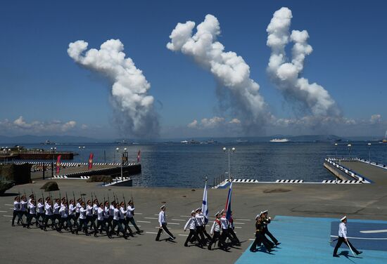 General rehearsal of Navy Day parade in Vladivostok