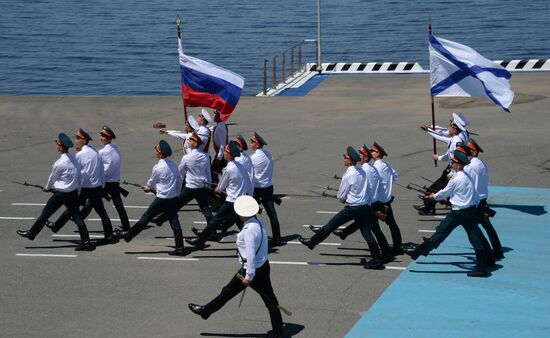 General rehearsal of Navy Day parade in Vladivostok