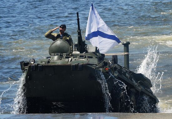 General rehearsal of Navy Day parade in Vladivostok