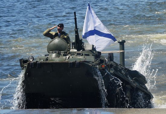 General rehearsal of Navy Day parade in Vladivostok