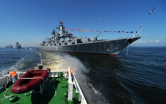 General rehearsal of Navy Day parade in Vladivostok