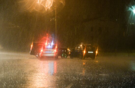 Heavy reainfall hits Veliky Novgorod