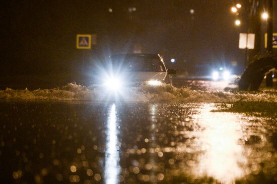 Heavy reainfall hits Veliky Novgorod