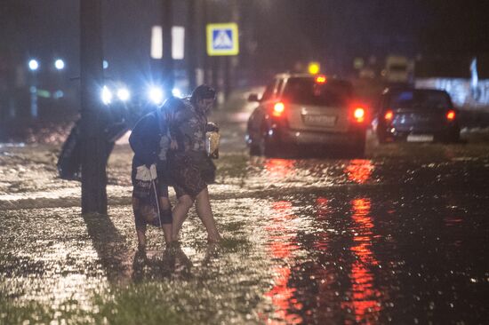 Heavy reainfall hits Veliky Novgorod