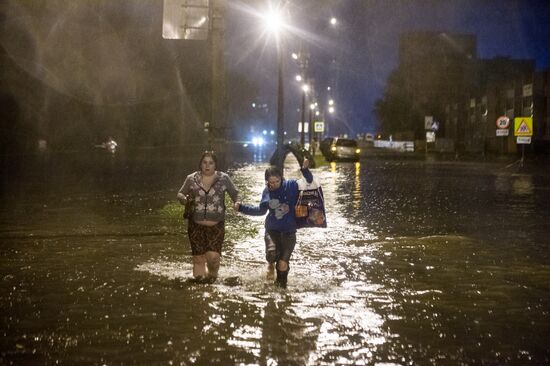 Heavy reainfall hits Veliky Novgorod