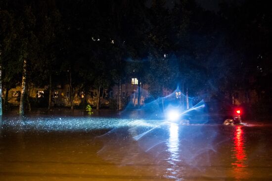 Heavy reainfall hits Veliky Novgorod