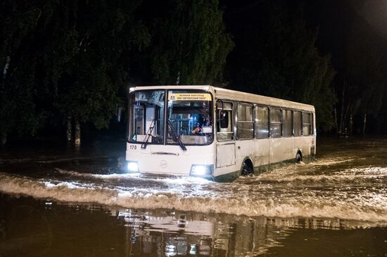 Heavy reainfall hits Veliky Novgorod