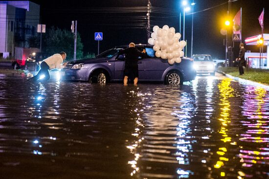 Heavy reainfall hits Veliky Novgorod