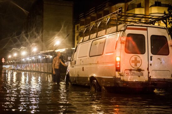 Heavy reainfall hits Veliky Novgorod