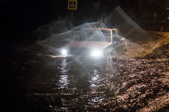 Heavy reainfall hits Veliky Novgorod