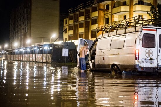 Heavy reainfall hits Veliky Novgorod