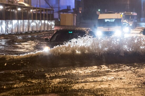 Heavy reainfall hits Veliky Novgorod