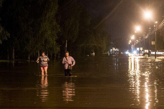 Heavy reainfall hits Veliky Novgorod