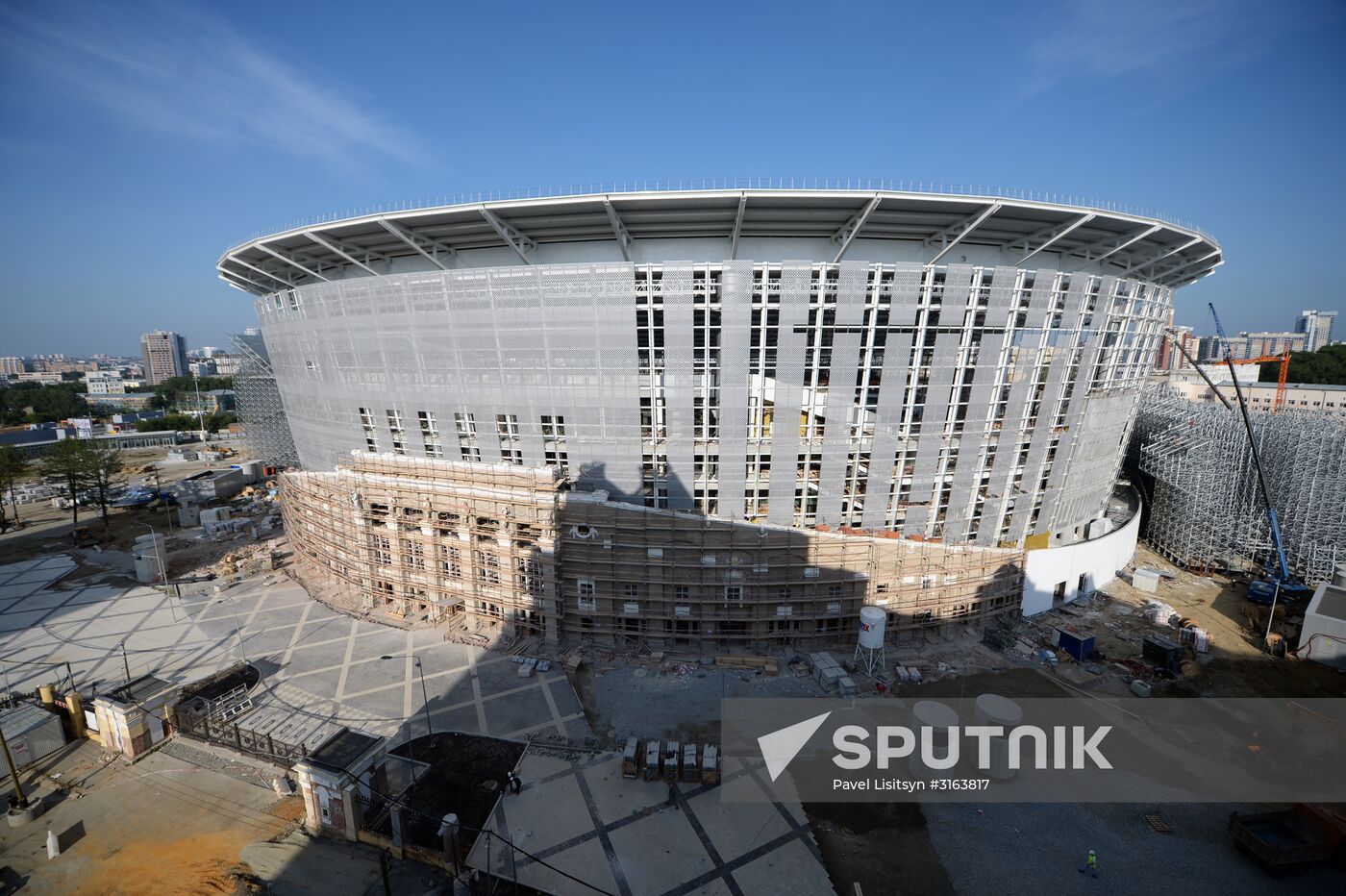 Central stadium in Yekaterinburg under reconstruction for 2018 FIFA World Cup