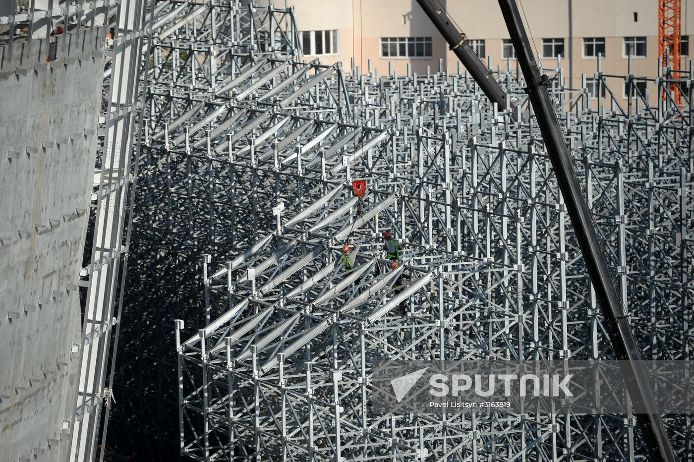 Central stadium in Yekaterinburg under reconstruction for 2018 FIFA World Cup
