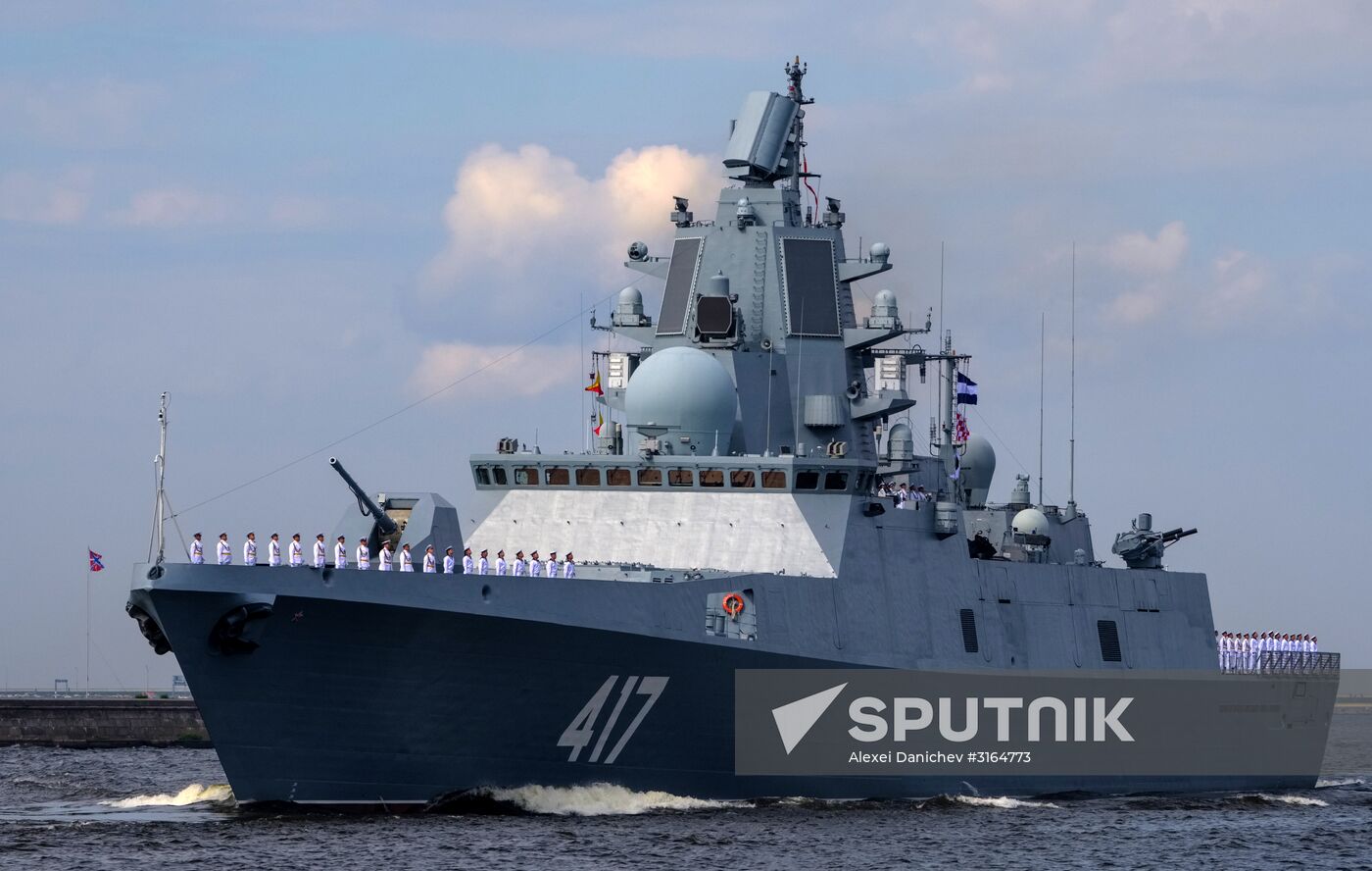 Final rehearsal of naval parade to celebrate Russian Navy Day in Kronstadt