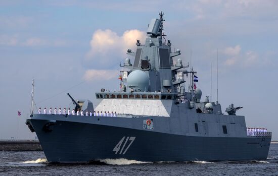 Final rehearsal of naval parade to celebrate Russian Navy Day in Kronstadt