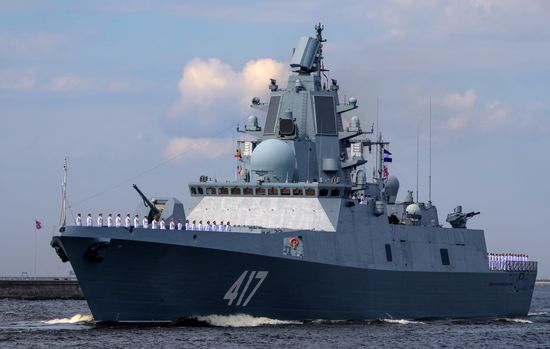 Final rehearsal of naval parade to celebrate Russian Navy Day in Kronstadt
