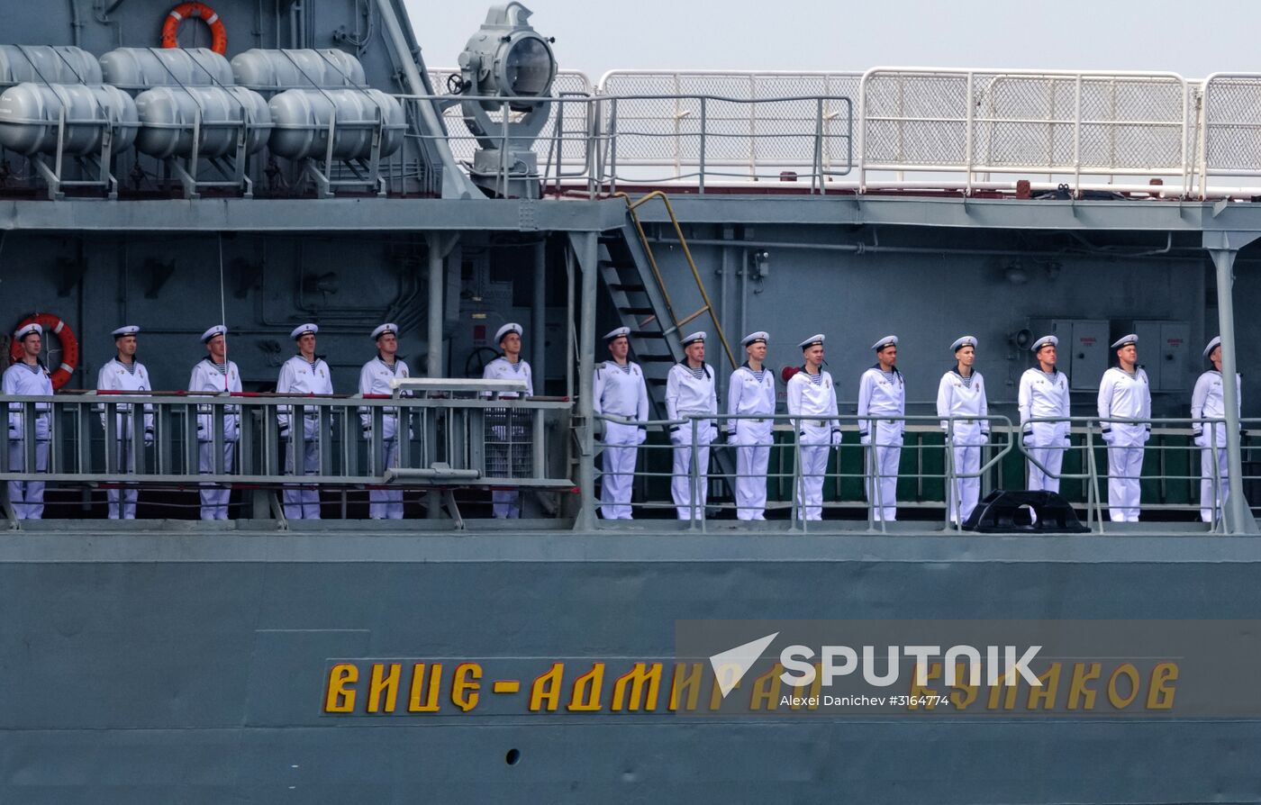 Final rehearsal of naval parade to celebrate Russian Navy Day in Kronstadt