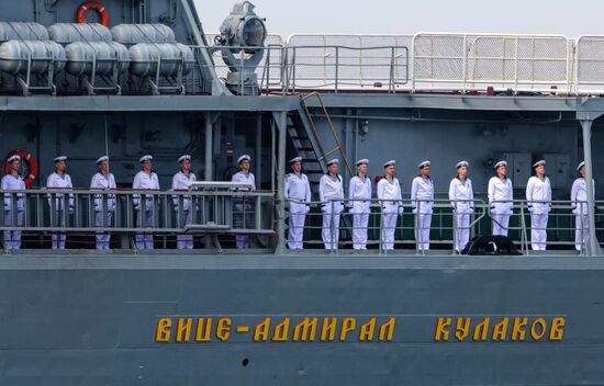 Final rehearsal of naval parade to celebrate Russian Navy Day in Kronstadt