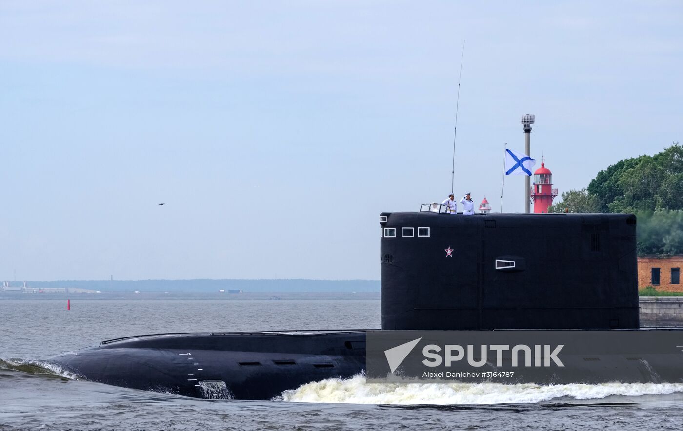 Final rehearsal of naval parade to celebrate Russian Navy Day in Kronstadt