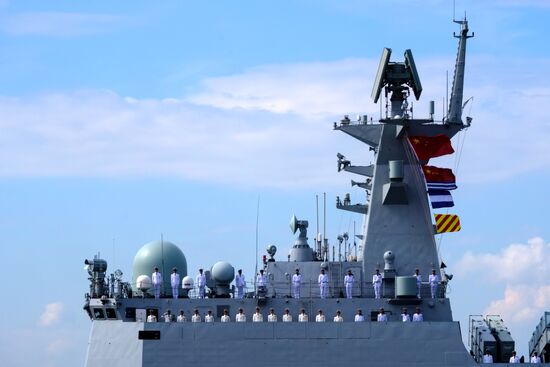 Final rehearsal of naval parade to celebrate Russian Navy Day in Kronstadt