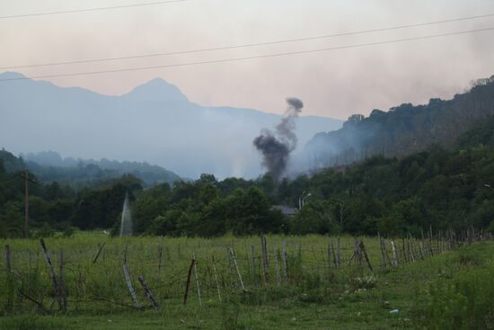Site of munition depot blast in Abkhazia