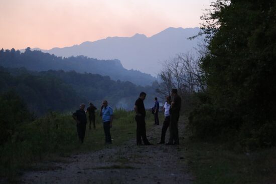Site of munition depot blast in Abkhazia