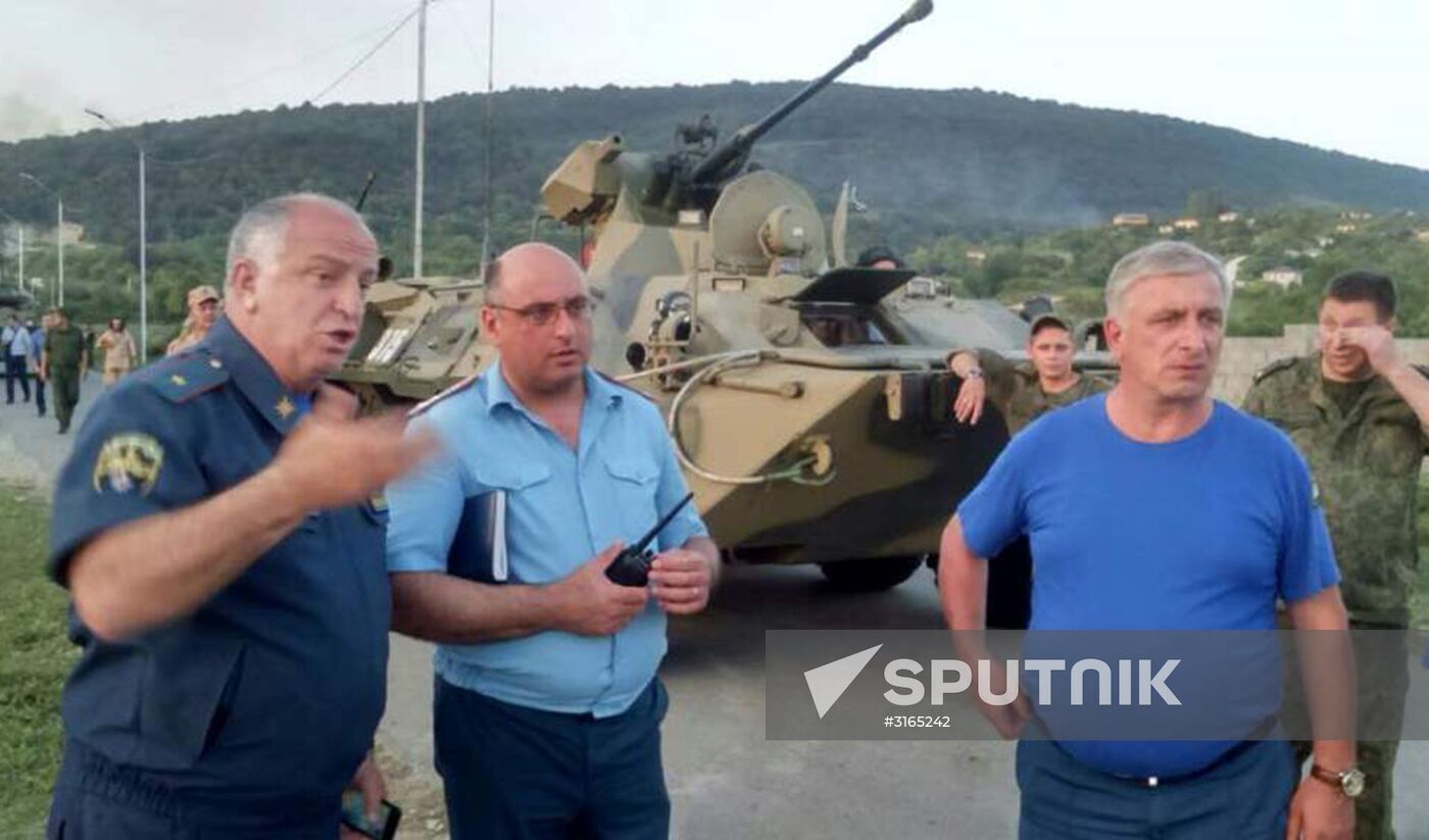 Site of munition depot blast in Abkhazia