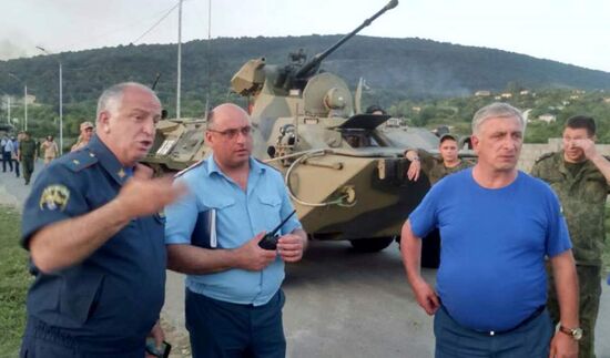 Site of munition depot blast in Abkhazia