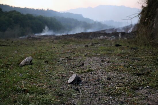 Site of munition depot blast in Abkhazia