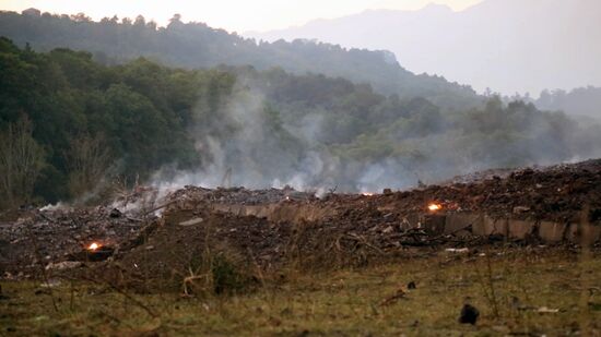 Site of munition depot blast in Abkhazia