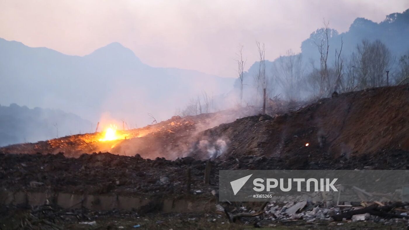 Site of munition depot blast in Abkhazia