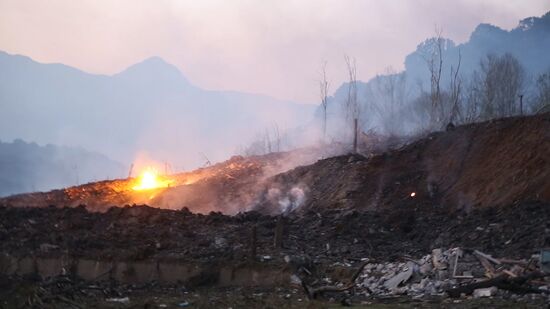 Site of munition depot blast in Abkhazia