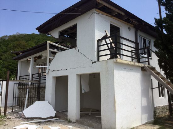 Site of munition depot blast in Abkhazia