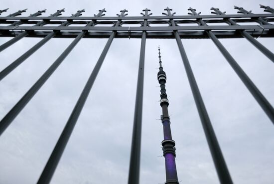 Open-air observation deck on Ostankino TV tower
