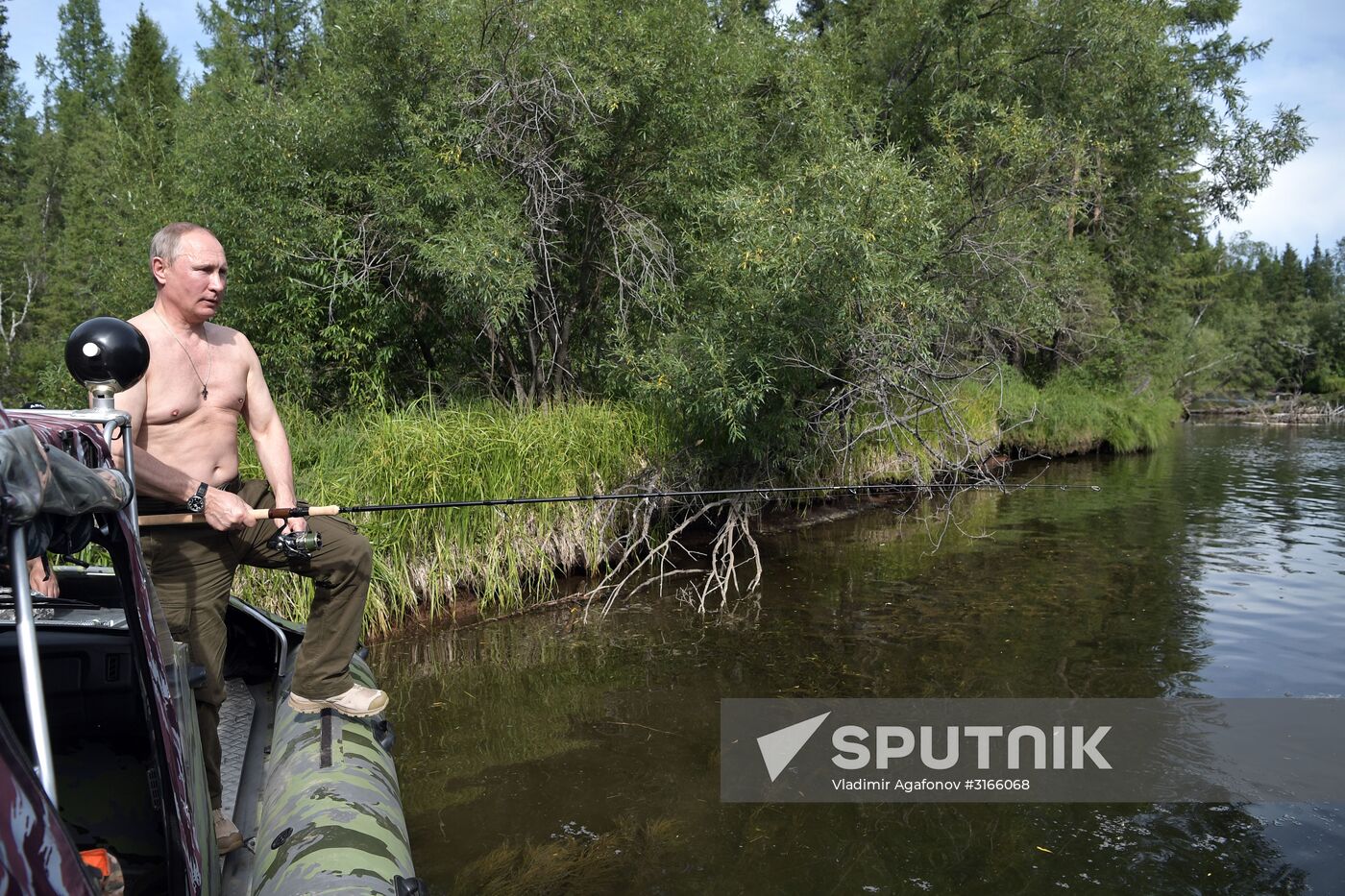 Russian President Vladimir Putin on vacation in Republic of Tyva