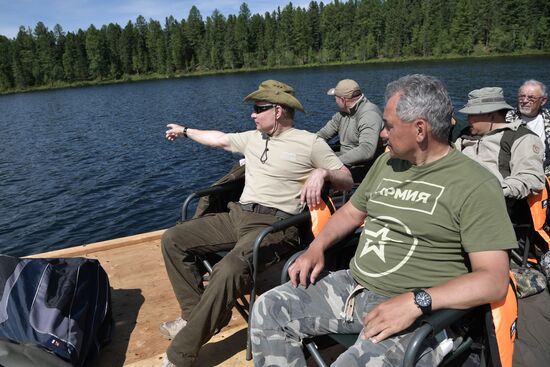 Russian President Vladimir Putin on vacation in Republic of Tyva