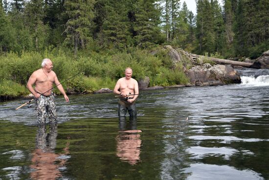 Russian President Vladimir Putin on vacation in Republic of Tyva