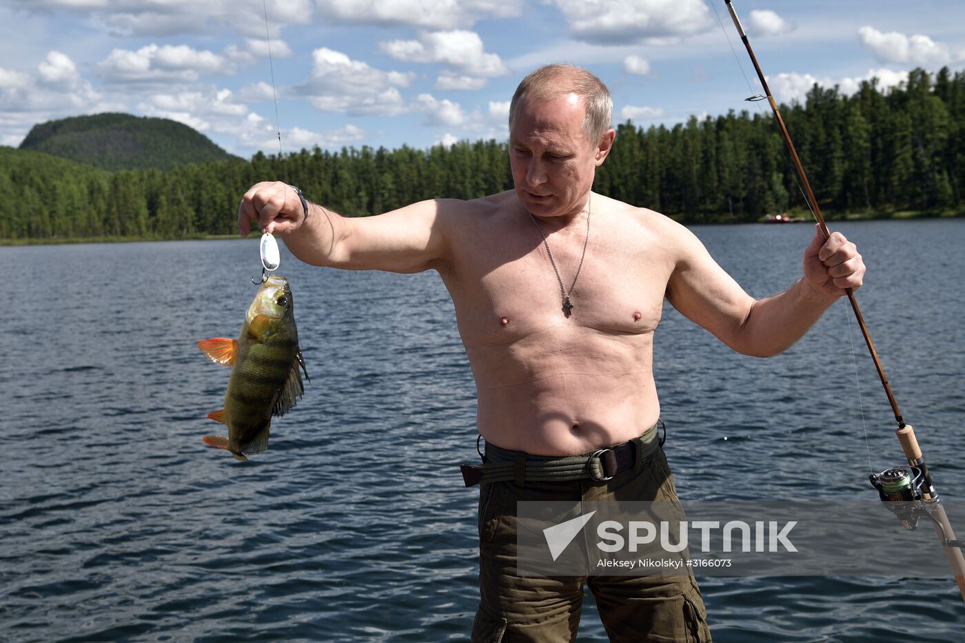 Russian President Vladimir Putin on vacation in Republic of Tyva