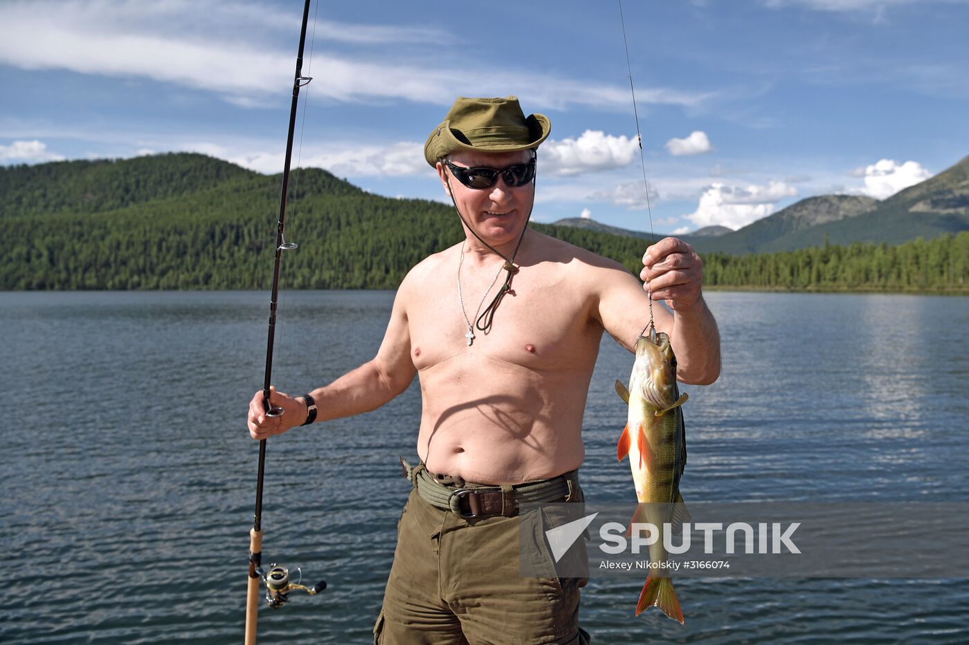 Russian President Vladimir Putin on vacation in Republic of Tyva