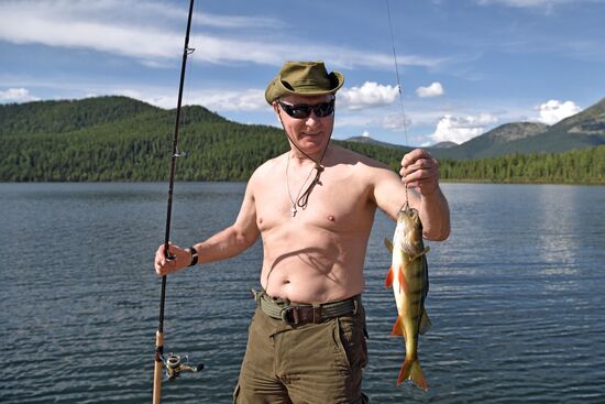 Russian President Vladimir Putin on vacation in Republic of Tyva