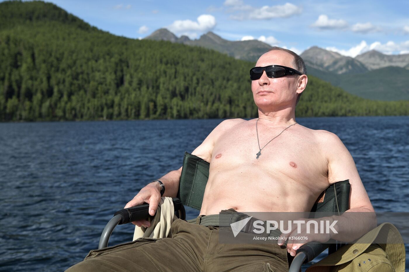 Russian President Vladimir Putin on vacation in Republic of Tyva