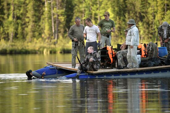 Russian President Vladimir Putin on vacation in Republic of Tyva