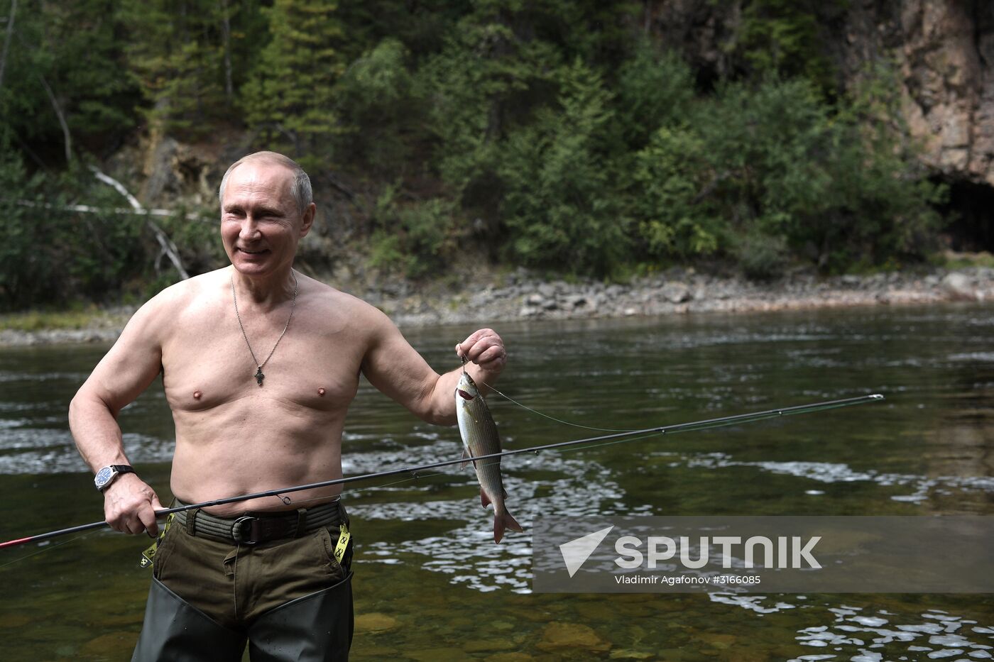 Russian President Vladimir Putin on vacation in Republic of Tyva