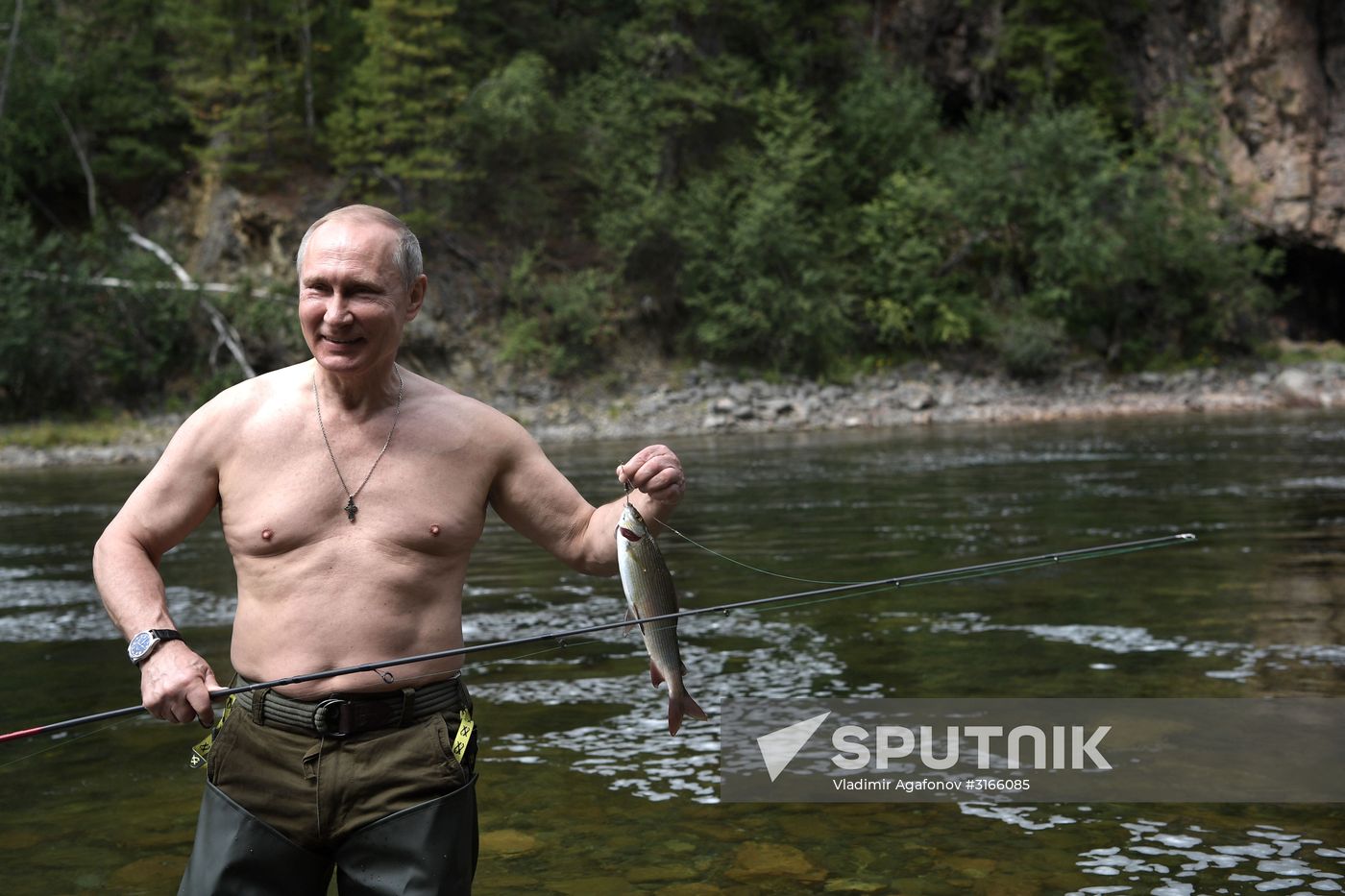 Russian President Vladimir Putin on vacation in Republic of Tyva